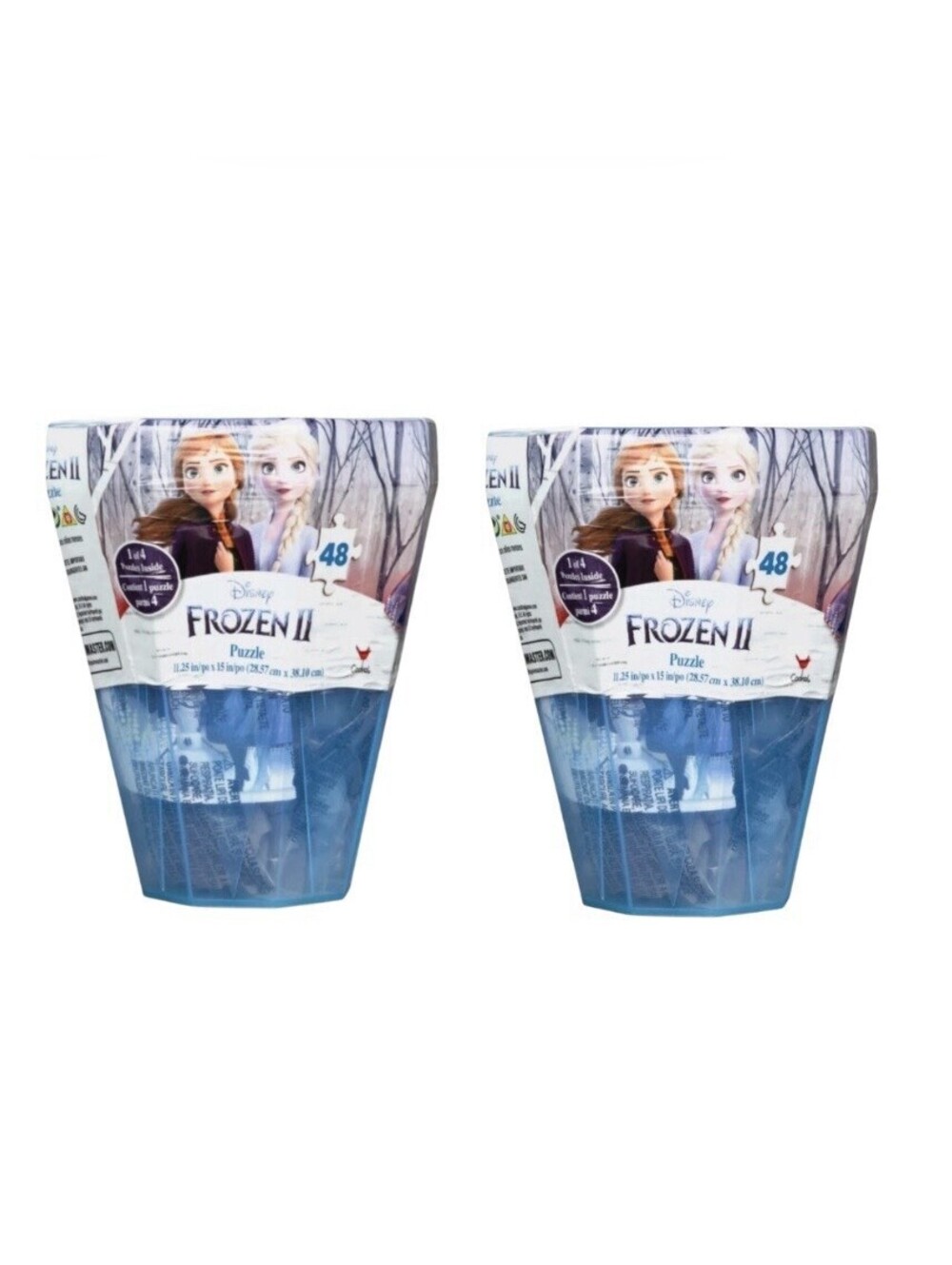 2x Disney Frozen II 48-Piece Surprise Puzzle in Plastic Gem-Shaped Storage Case